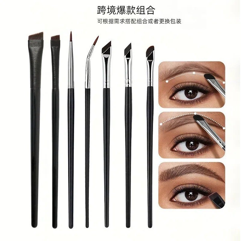 8-Piece Makeup Brush Set Sickle Eyeliner Angled Blade Detail Brush Eye Shadow Brush Set Ready For Sale - Image 2